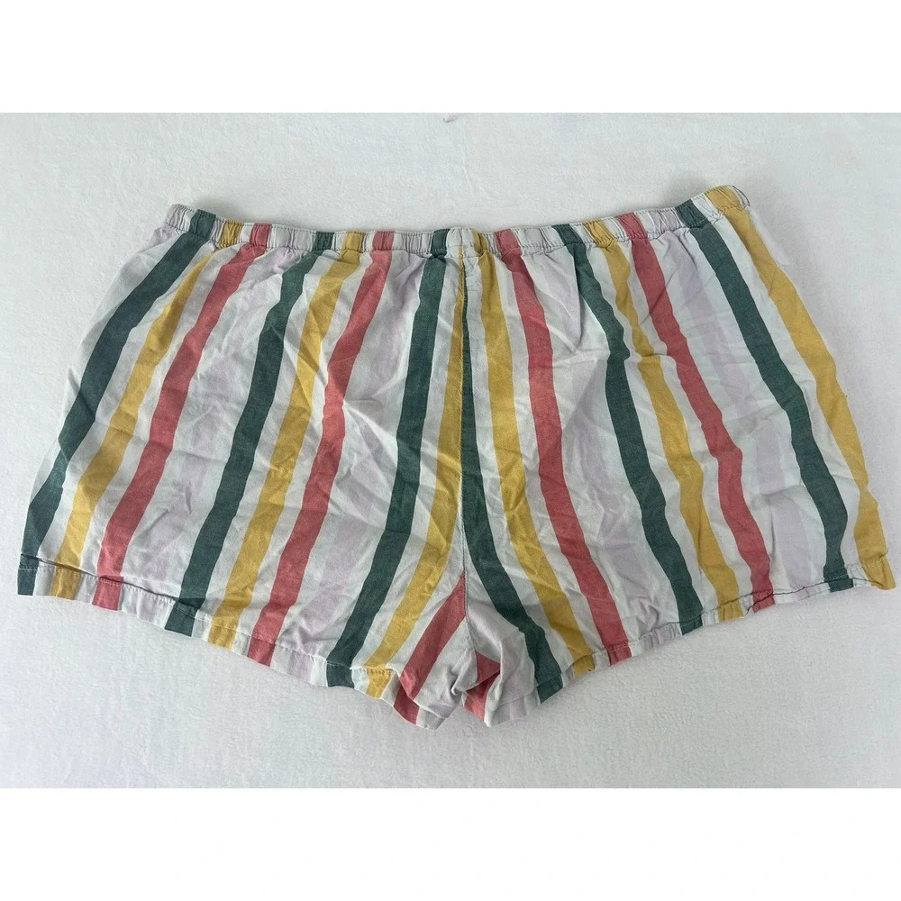 Old Navy PJ Shorts W XL Color Stripe Drawstring Sleepwear‎ Rainbow Beach Summer